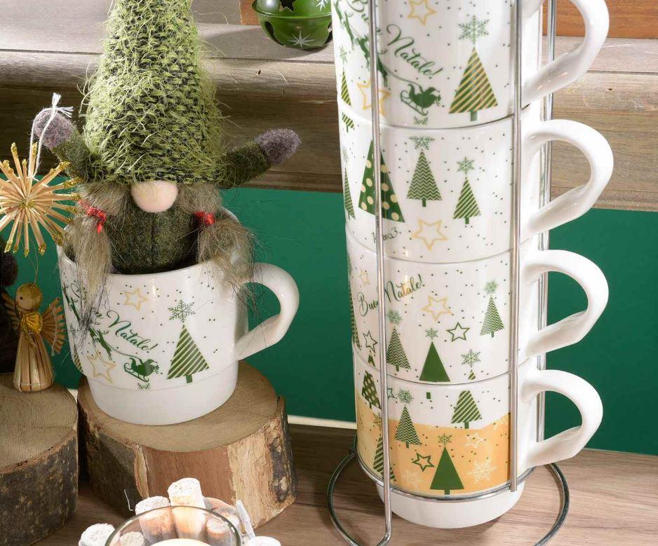 Lot de 4 tasses Sapin de Noël